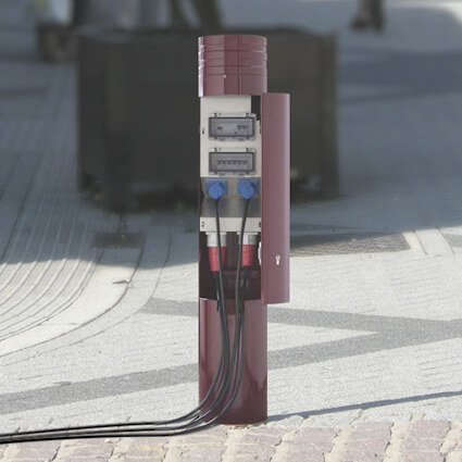Power bollard open