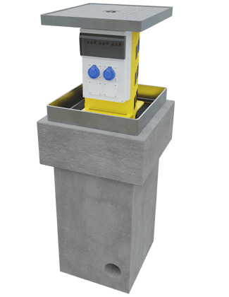 Pop Up Power Supplies PUPS 05 retractable service unit which provides access to power and other essential services when you need it.