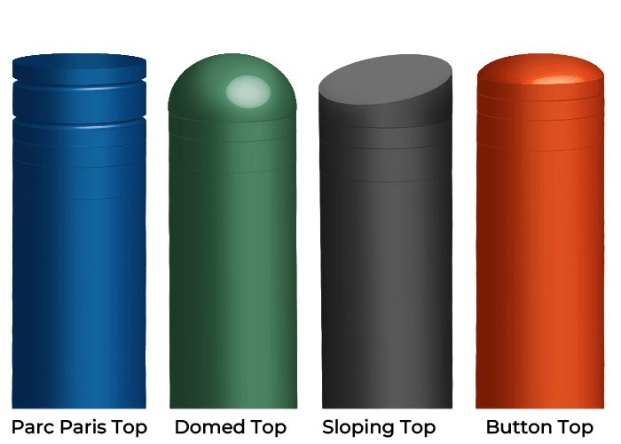 Power bollards from Pop Up Power Supplies available in four elegant shapes – Parc Paris, domed, sloping and button.