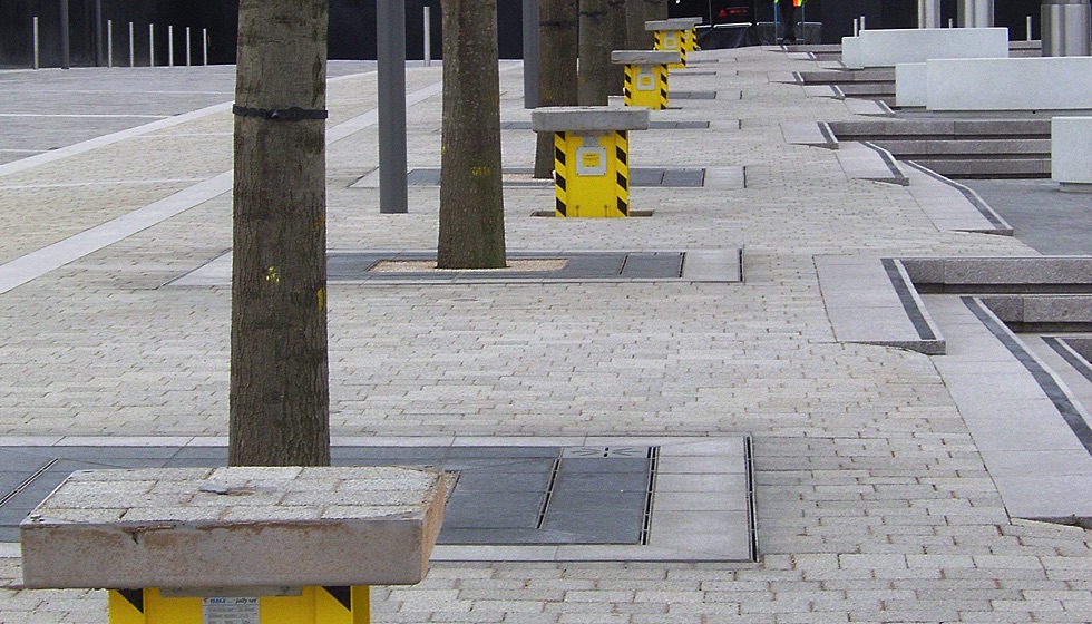 Wembley Arena Square, where multiple Pop Up Power retractable service units are installed to help deliver outdoor events and facilities.